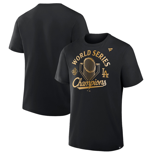 Men's Black Los Angeles Dodgers 2025 World Series Champions Big & Tall Locker Room Parade T-Shirt